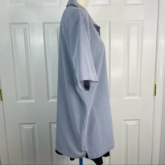 QUIKSILVER button down shirt Casual short sleeve shirt Men’s blue white XL - Picture 3 of 11